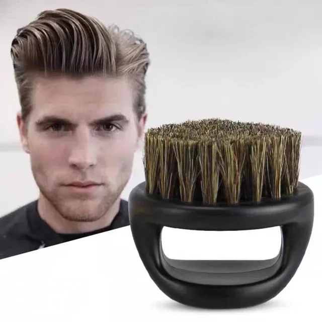Mini Beard Brush Barber Beard Men Wild Boar Fur Barber Salon Facial Cleaning Shave Tools Razor Brush With Handle Styling Tools