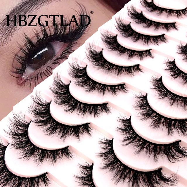 New 10 Pairs 3D Faux Mink Hair False Eyelashes Natural Messy Eyelash Crisscross Wispy Fluffy Lashes Extension Eye Makeup Tools