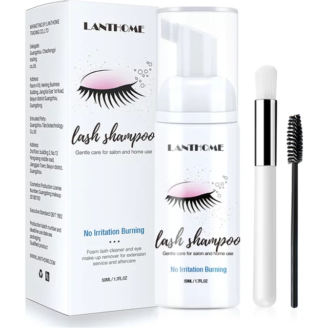 Lanthome – shampoing pour extensions de cils, 50ml, mousse pour paupières, nettoyage en profondeur, nettoyant pour outils de maquillage, dissolvant de Mascara, colle pour Salon, usage domestique