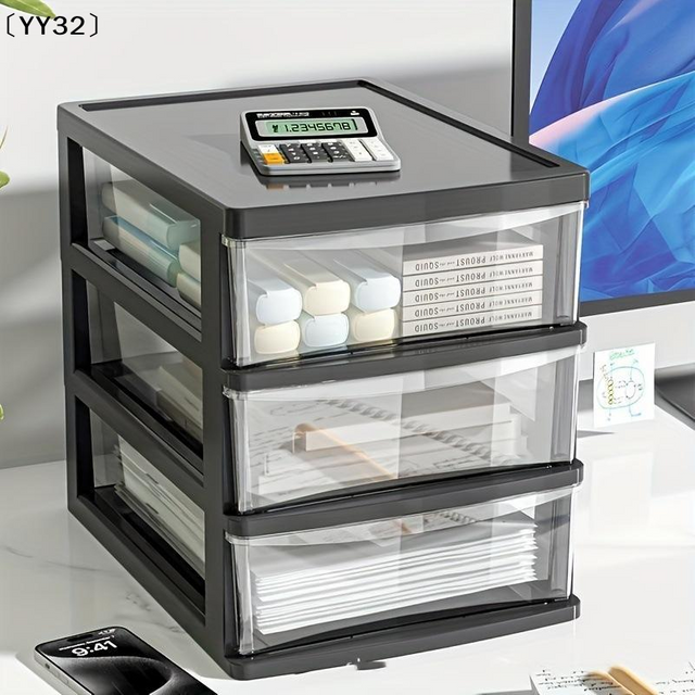 2/3/4/5 Layers Desktop Drawer Storage Box Plastic Stackable Cosmetic Organizing Box Multi-Layer Shelf〔YY32〕
