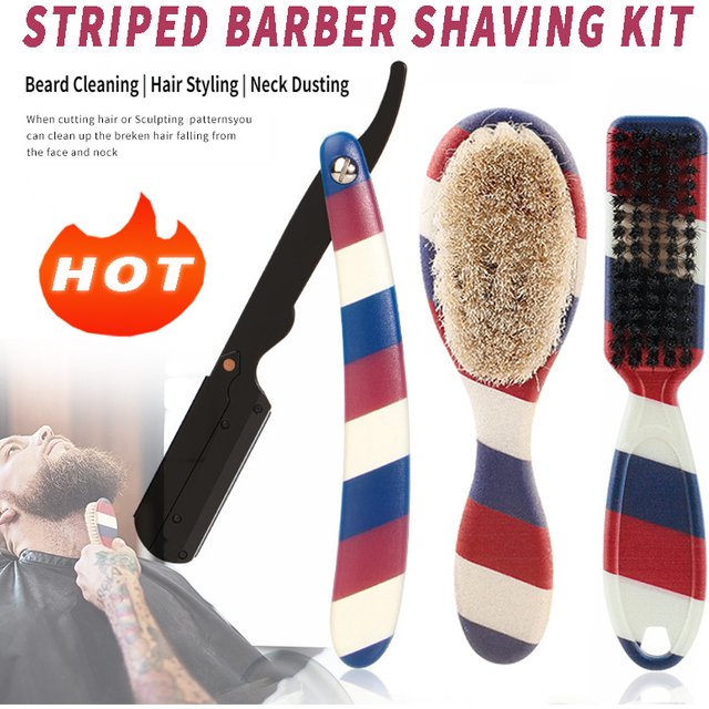 New Professional Barber Shaving Beard Brush Removal Neck Dusting Horse Hair Brushes Face Mustache Salon Cleaning Styling Tools