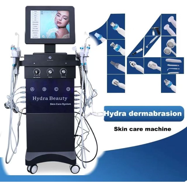 Professional 15 In1 Hydra Oxygen Facial Machine Hydrating Hydro Aqua Facial Skin Care Deep Cleansing Machine With Skin Analysis