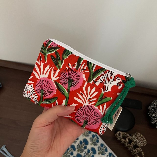 Retro Fashion Floral Cotton Makeup Bag Portable Women Cosmetic Organizer Cute Mini Lipstick Storage Coin Purse