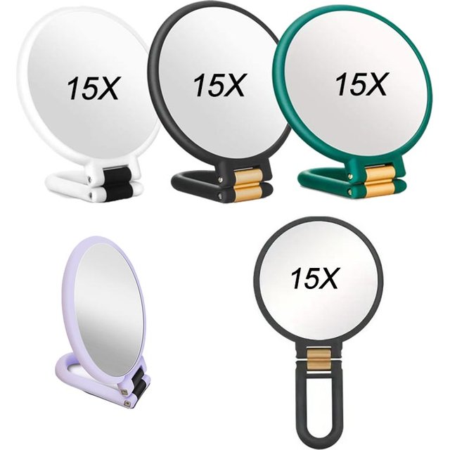 New 2/5/10/15x Women's Pocket Mirror Small Magnifying Mirror for Table Makeup Folding Mirror HUAZJ06