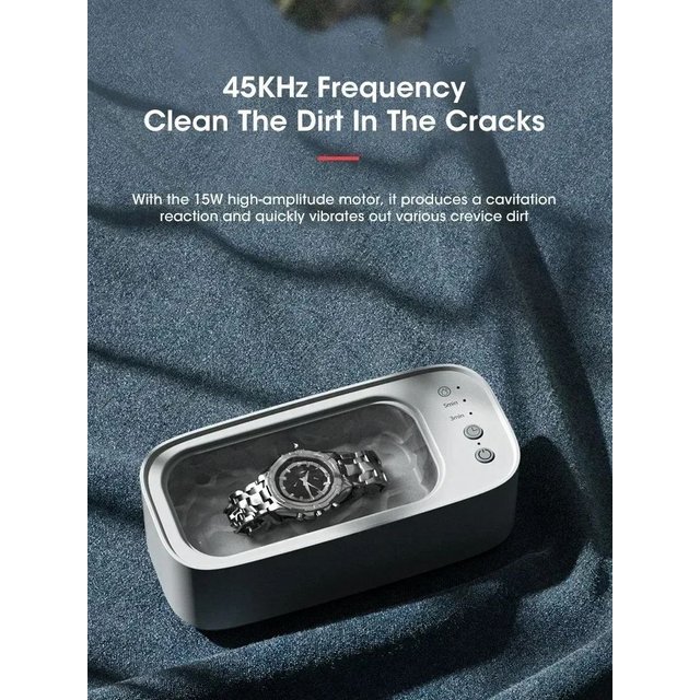 Portable Ultrasonic Cleaner Rechargeable 40KHz Deep Clean for Jewelry Eyeglasses Razors Braces Comb Makeup Brush etc