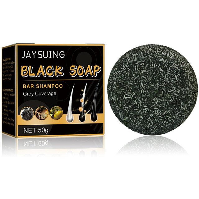 Black Hair Shampoo Soap Polygonum Darkening Shampoo Bar Repair Gray White Color Shampoo Hair Nourishing Soap