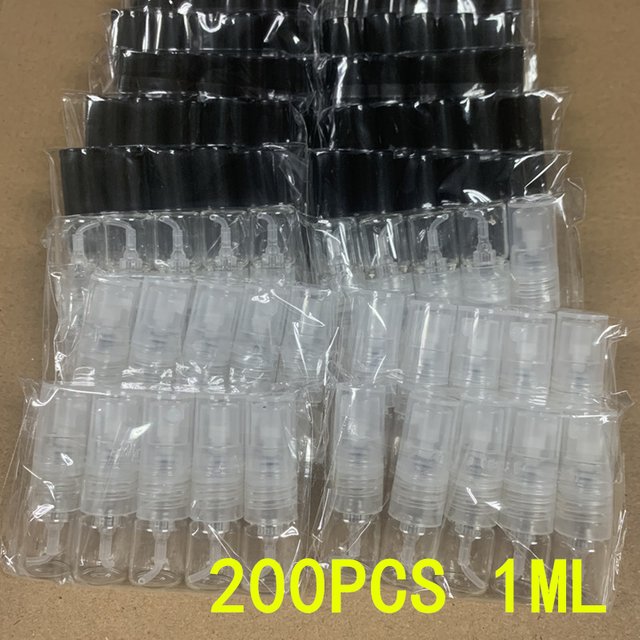Lot de flacons de parfum portables en verre de 1 ml, vaporisateurs rechargeables, distributeurs d'échantillons, pompes de voyage pour échantillons de parfum