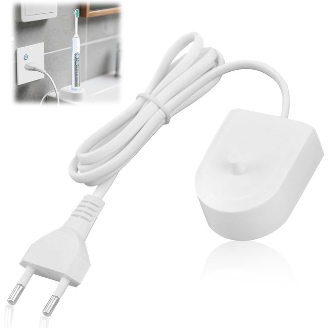 EU/US Charger Base Compatible with Philips Sonicare Electric Toothbrush HX3000 HX6000 HX8000 HX9000 Series Waterproof Power Cord