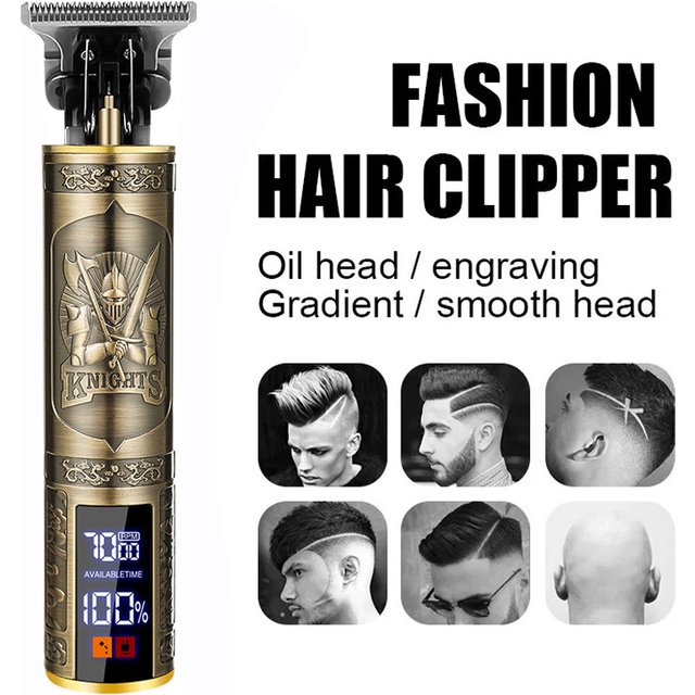 Electric Vintage Shaver Barber Cordless Hair Cutting Machine USB Charging Hair Trimmer Portable Hair Clipper Suitable for men