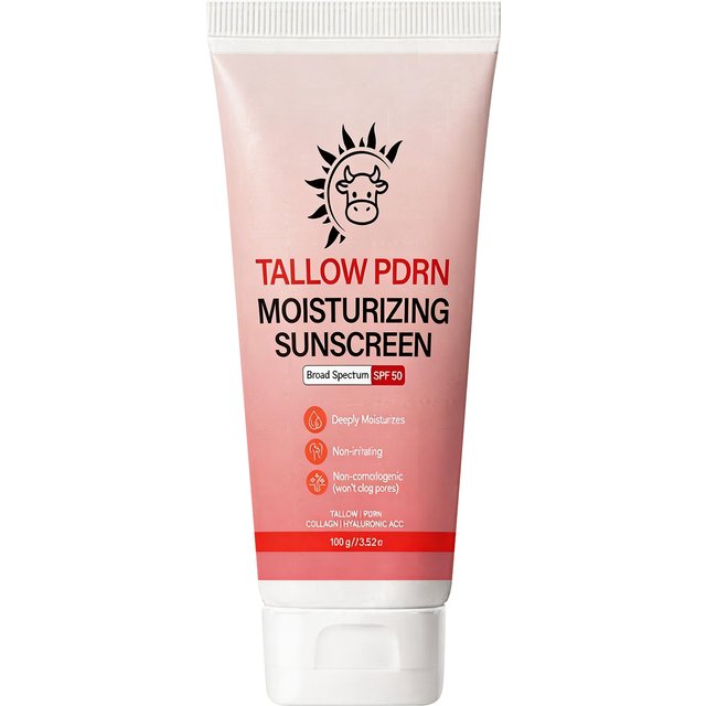 Tallow PDRN SPF 50 Moisturizing Sunscreen - Non-Comedogenic, Non-Greasy, Deeply Moisturizes for All Skin Types