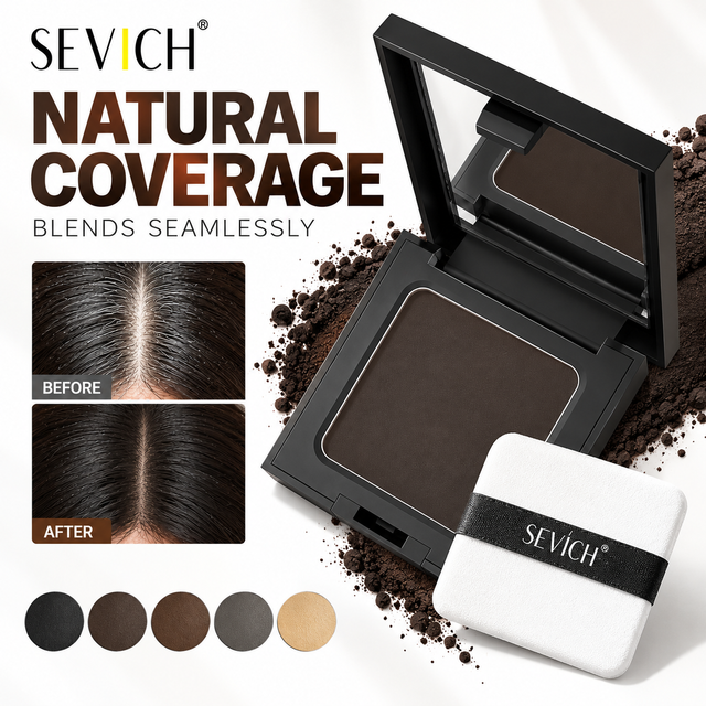 Sevich 5 Colors 12g Hair Shadow Powder Waterproof Hairline Edge Control Powder Root Cover Up Dark Brown Hair Concealer With Puff