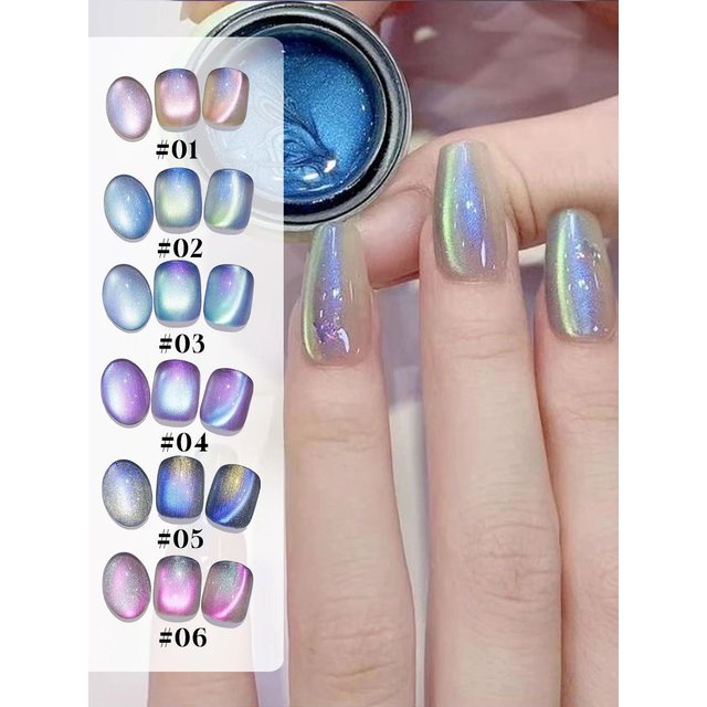 1-6PCS Popular Winter Internet Celebrity Hot-selling Northern Lights Cat Eye Magnet Gel Nail Polish Nail Art Nail Supplies