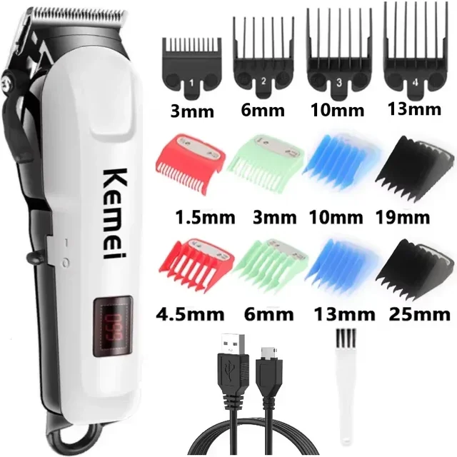 Kemei Hair Clipper KM-809A Hair Cut Maching Wireless Trimmer Men Professional Clipper Machine Rechargeable Hair Cut Barberkemei