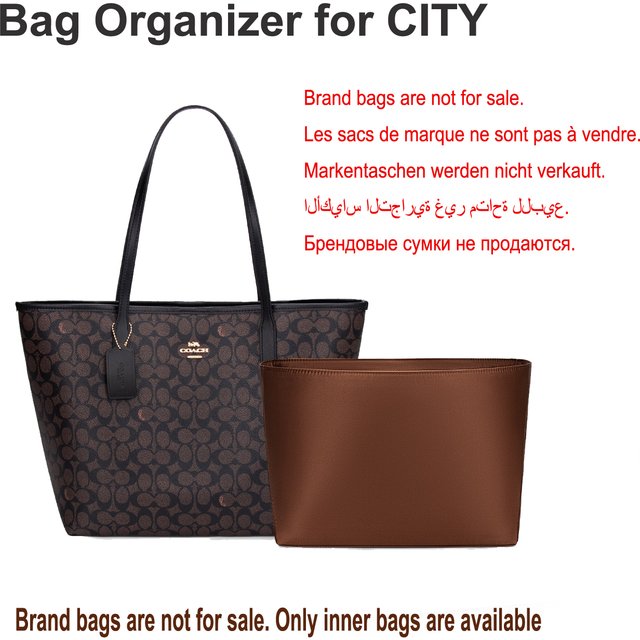 Premium Bag Organizer for Coach City Bag Acetate Satin Storage Cosmetic Bag Liner Bag Support Inner Bag