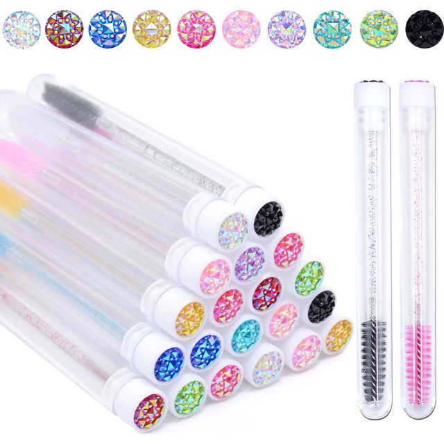 Brosses d'extension de cils avec Tubes, baguettes de Mascara, peigne à sourcils, conteneur de