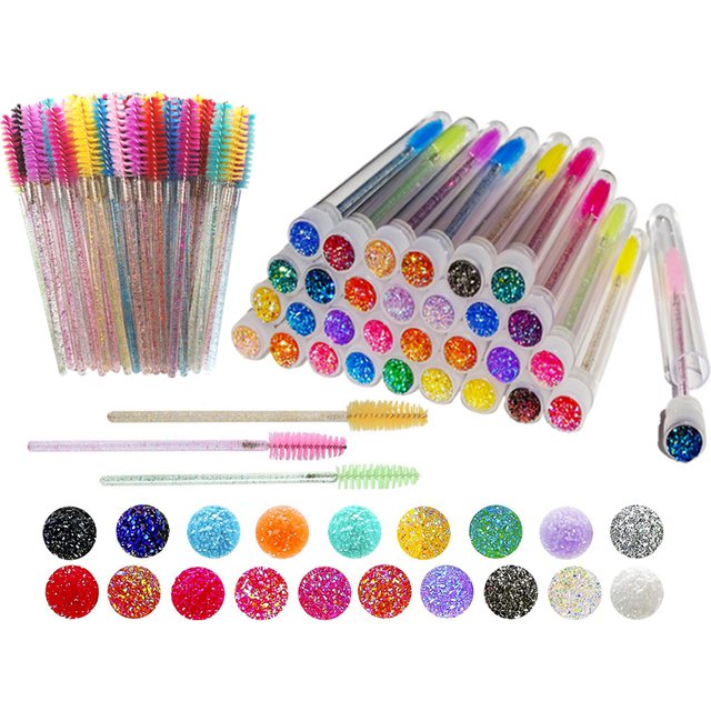 50/100pcs Reusable Eyebrow Brush Tube Disposable Mascara Wands for Eyelash Extension Replaceable Dust-proof Eye Lash Brushes