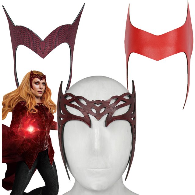 Super-héros sorcière écarlate Cosplay bandeau masque en cuir chapeaux couverture faciale Halloween Costumes fête pour adulte Cosplay accessoires