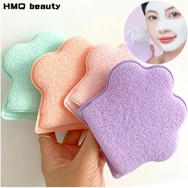 Face Wash Puff Reusable Soft Face Cleaning Sponge Pad Glove Shape Mud Film Cleaner Facial SPA Massage Makeup Removal Tools