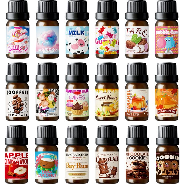 24 Type Gourmet Fragrance Oils Vanilla Coconut Coffee Chocolate For Soap Making Gifts for women Skin, Hair and Nail Care
