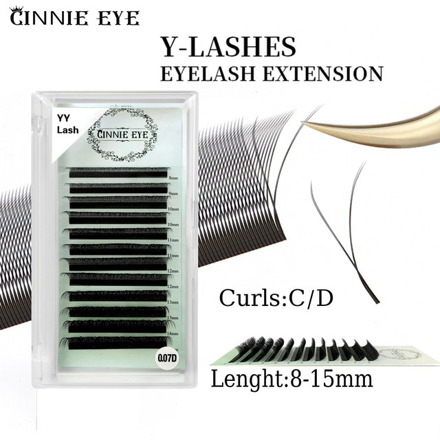 YY Lash Extensions Y Shape Volume Eyelash 3D Faux Cil Premade Fans Lash Cluster Makeup Classic Individual Eyelash Bundle CIlios