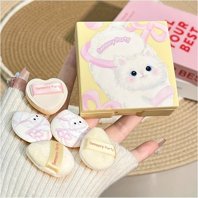 Ultra-Soft Thumb Makeup Sponge Set Plush Non-Absorbent for Dry & Wet Application Cute Portable Design Ideal Gift