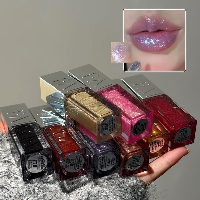 Sparkling Lip Gloss for women Hydrating Non-Sticky Plump Pearl Shiny Moisturizing Glossy Lips Color Boosting Lipstick