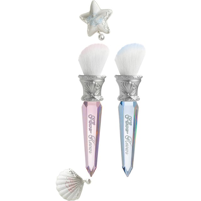 Flower Knows Shell's Jewel Angled Blush Brush Crystal Handle Contour Highlight Brush Vegan Cruelty-Free Makeup Brush