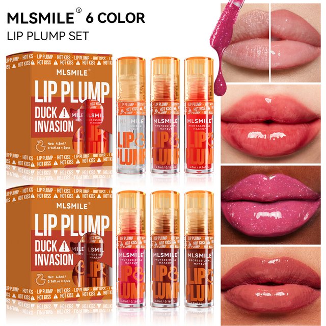 MLSMILE 3 pièces bouche de canard fruits parfum huile pour les lèvres hydratant miroir brillant à