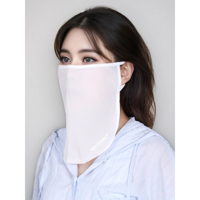 Summer Ice Silk Sunscreen Face Mask for women Breathable Sun Protection Veil Dustproof Protection Solid Face Towel Neck Cover