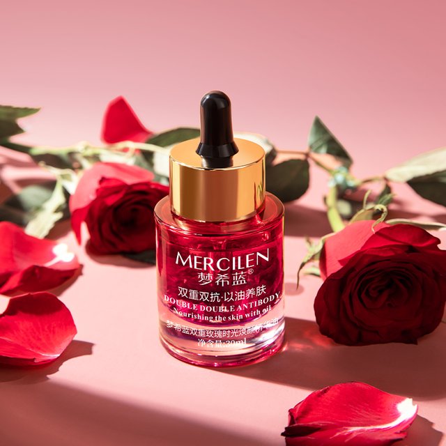 Mercilen Double Rose Time Revitalizing Essence Oil 30ml, Moisturizes, Nourishes, and Firms the Skin, Daily Facial Skin Care Essence, Makes Skin Look Younger, Contains Rose Essential Oil and