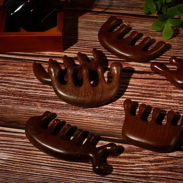 Therapy Massage Comb Head Face Scalp Gua Sha Massager Natural Facial Wide Tooth Guasha Scraping Body Massage