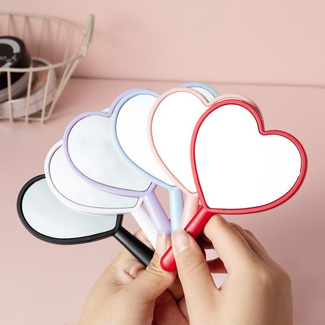 10 Pcs Mini Size Women Girl Heart-Shaped Handheld Small Mirror ,Beauty Gift Makeup Mirror, Portable In Bag