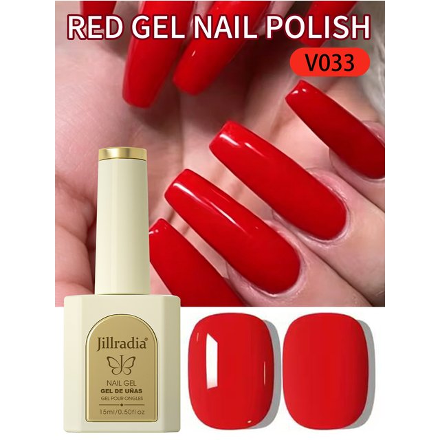 1pc 15ml Red Gel Nail Polish Starter Pure Soak Off No Wipe Nail Gel Polish Suitable For All Seasons