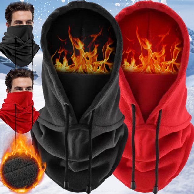 Winter Thermal Fleece Balaclava Scarf Ski Face Mask Neck Warmer Snood Hood Hat Windproof Cold Weather Riding Sports Outdoor