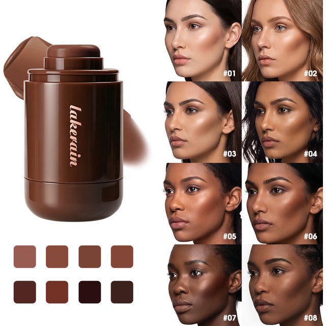 Contour Stick Packet Bronzer Cream Stick Blush & Bronzer with Highlight Brush Long-Lasting Makeup For 3D Face Contour