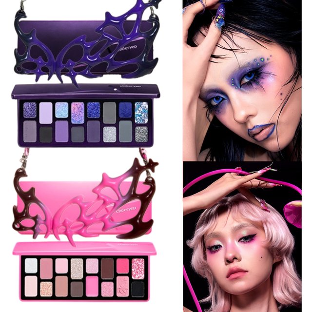 Cheeryep Qianyan Forbidden Garden – paleta 16 cieni do powiek, efekt kameleon, cienie do powiek w stylu „smoky”, matowe, połyskujące, z brokatem – do makijażu oczu.