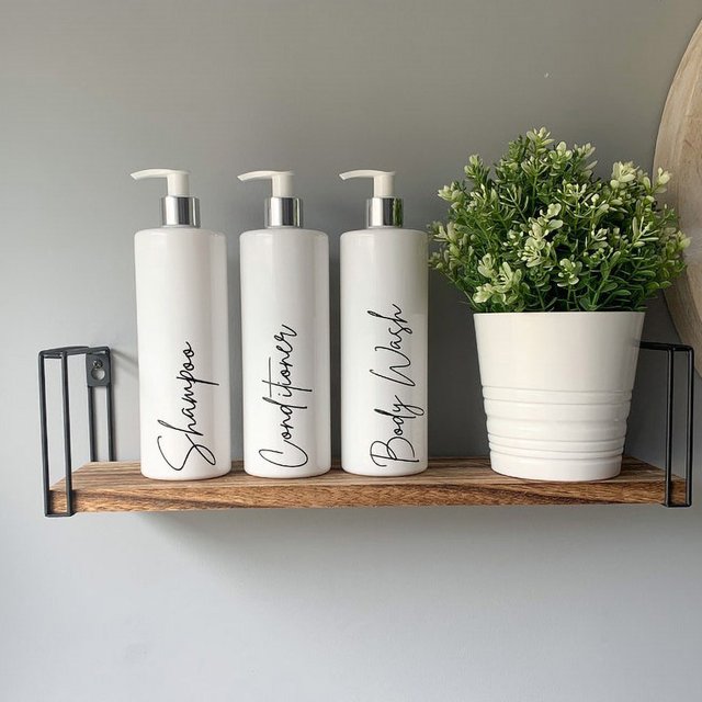 Distributeur de bouteilles rechargeables pour shampoing et après-shampooing, 3 pièces, 500ml, Lotion