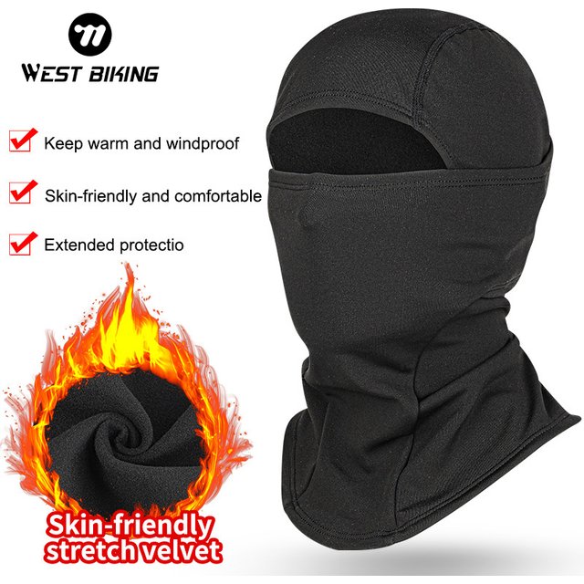 WEST BIKING Thermal Winter Balaclava Cycling Full Face Mask Warm Outdoor Sports Bicycle Motorcycle Ski Fishing Fleece Scarf Cap