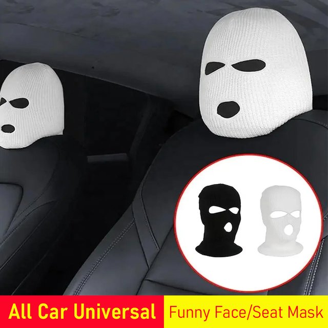Housse universelle pour appui-tête de voiture, masque facial pour siège de voiture, masque de Ski, Halloween, noël, décoration amusante pour Tesla BMW Ford Volkswagen Kia