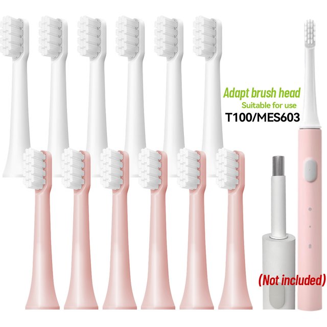 6/12Pcs Replacement Brush Heads For MIJIA T100 Mes603 Electric Toothbrush Vacuum DuPont Soft Bristle Suitable Nozzles