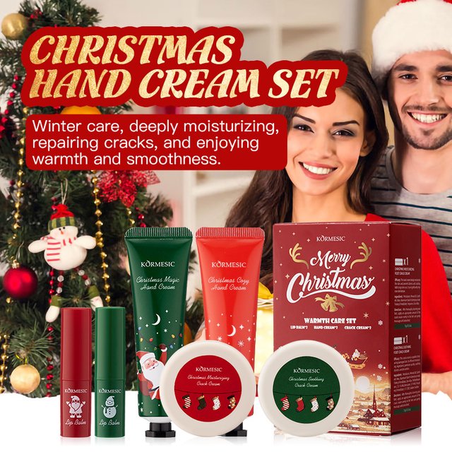 Christmas Gift Set Hydrating Body Care Collection, Featuring Hand Cream, Lip Balm, Foot Cream, and Nourishing Moisturizer