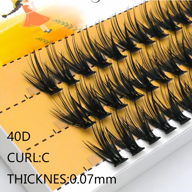 60 Bundles/box Natural Mink Eyelashes C/D Curl Individual Lash Extensions 40D/50D Cluster Lashes Makeup Tool Lashes Cilia
