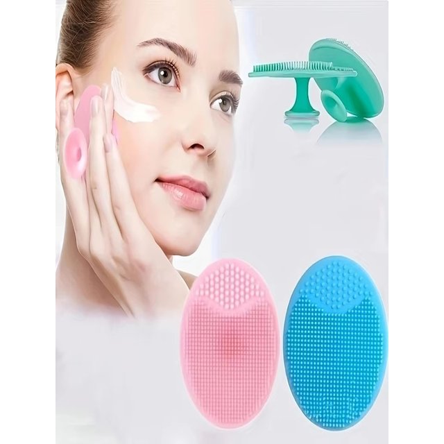 1/2/3/4pcs Silicone Face Wash Brush Clean Pores Baby Shampoo Brush Baby Bath Brush Soft Hair Round Shampoo Comb Home Use