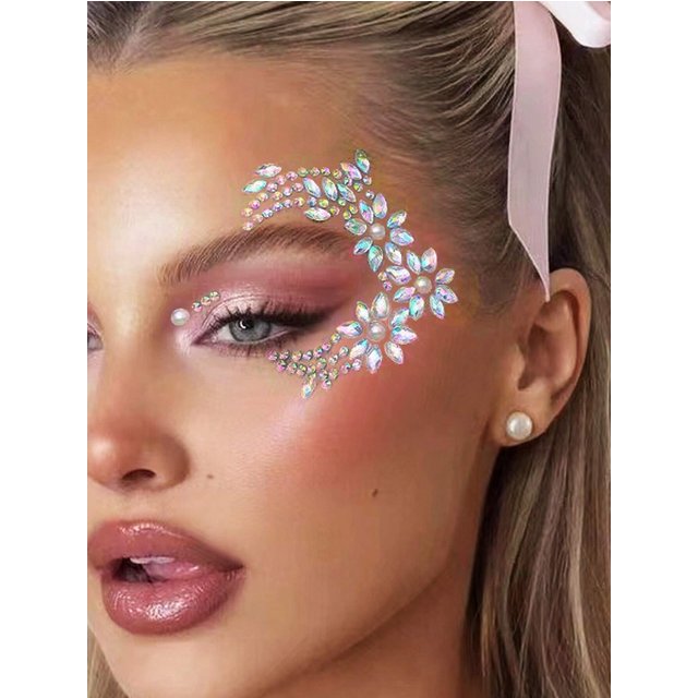1/3Pcs Sexy Rhinestone Eye Jewelry, Sparkling Rhinestone Decor Stickers, ABS Material, Music Festival Cosplay Makeup