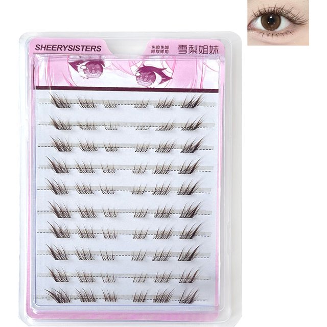 10rows Foxes Style Anime False Eyelashes Natural Curling 8-13mm Spiky Cluster Segmented Eyelash Extensions For Beauty Eye Makeup