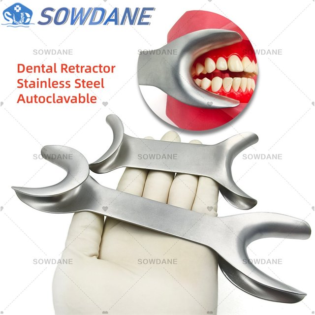 Dental Double Ends Lip & Cheek Retractor Orthodontic Mouth Opener Instrument Autoclavable Stainless Steel Dental Teeth Whitening