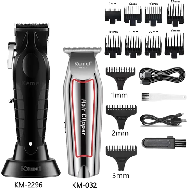 Kemei Hair Clipper Kit KM-2296 KM-032 KM-1102 Men's Electric Hair Trimmer Machine Professional Hair Cutting Machine for men