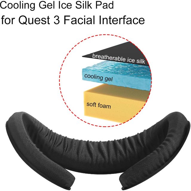 AMVR Replacement Ice Silk Pad for Meta Quest 3 Facial Interface Face Mask Cover Comfortable Cooling Pad VR Glasses Accessories