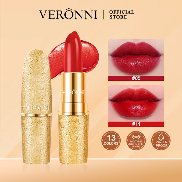 17 colors gold tube lipstick moisturizing velvet matte matte lipstick bullet lipstick