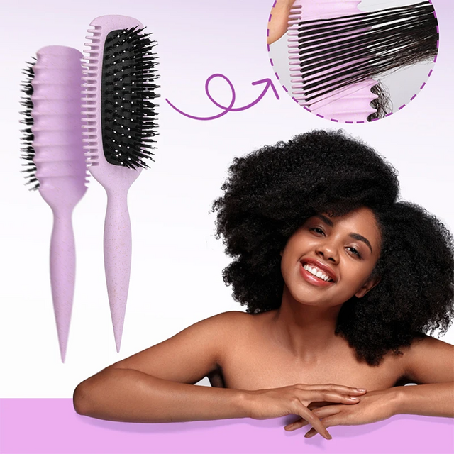 Brosse définissante pour boucles, brosse coiffante pour définir les boucles des cheveux, permettant de peigner et de façonner les boucles des femmes pour réduire les tiraillements.